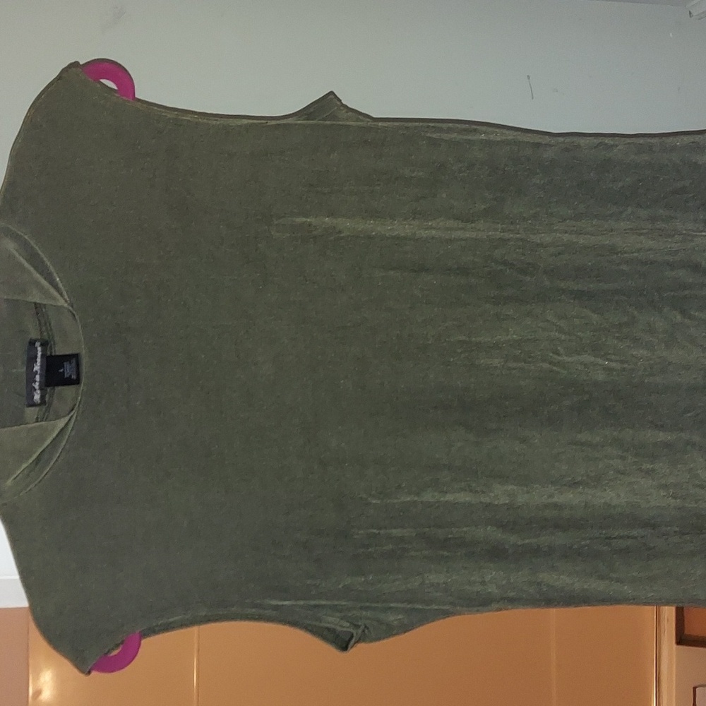 Made in Heaven Green Acetate Spandex Mock Sleeveless Top Sz L